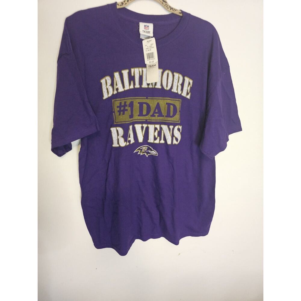 NWT Baltimore Ravens #1 Dad Athletic Purple T Shirt‎ NFL Team Shirt XL